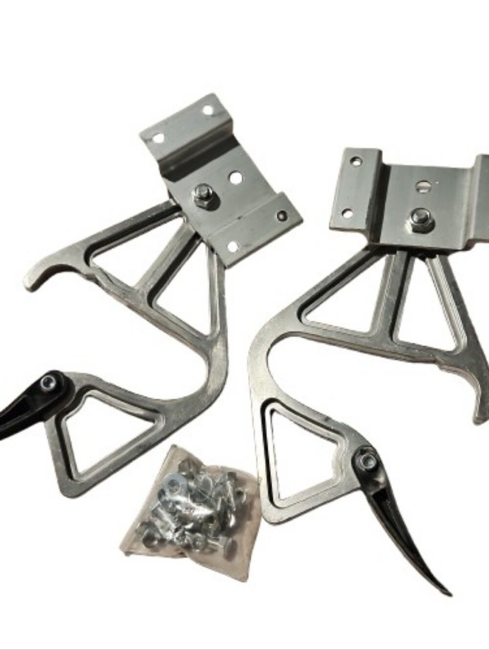 Adjustable Silver Metal Ladder Lock Brackets with Fasteners - Home Accents